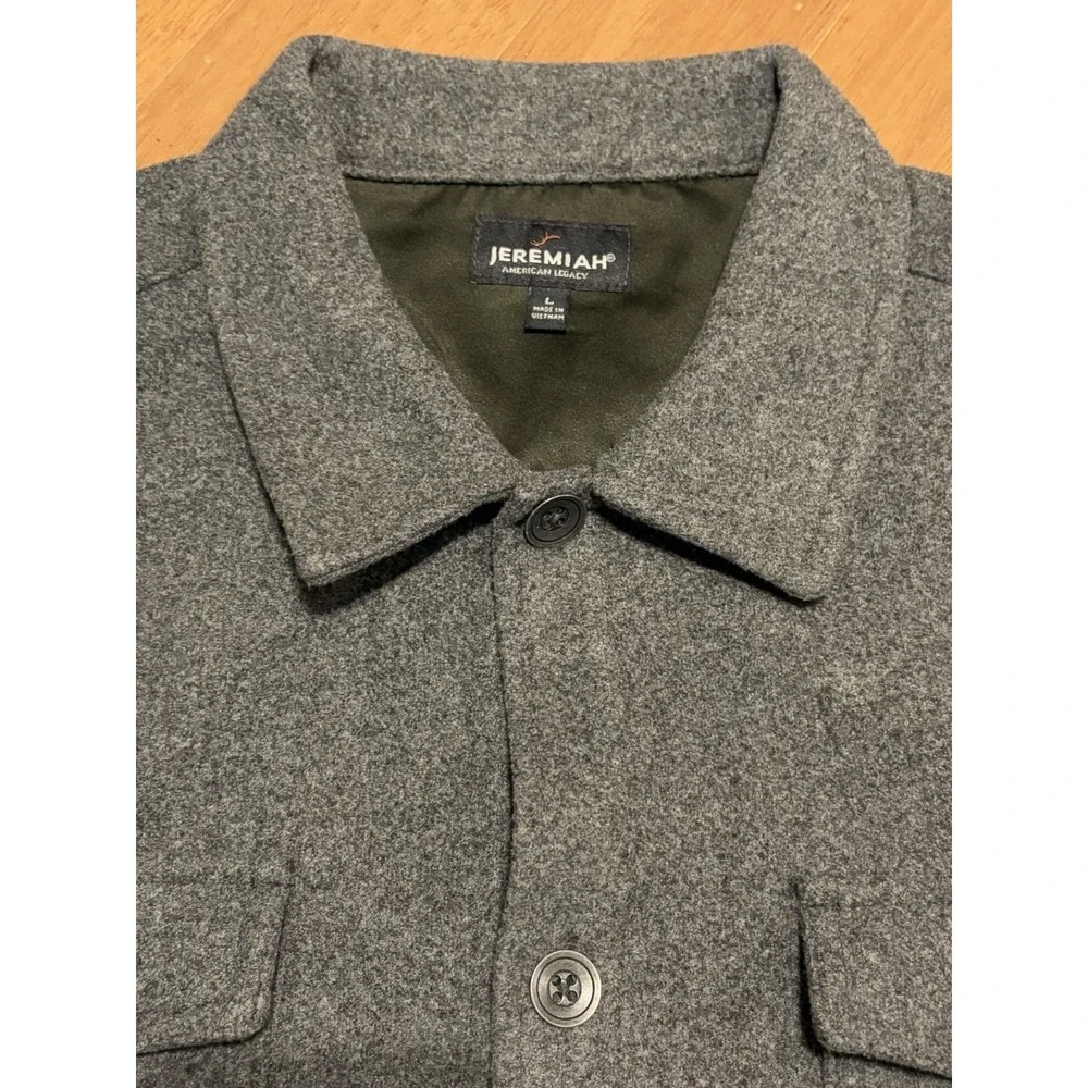Jeremiah Shirt Jacket Gray Wool Camp Chore Barn Field Lined - Picture 2 of 12